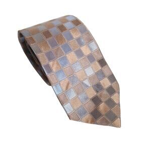 Kenneth Cole Reaction Brown/Blue Silk Mens Tie Work Office Career Neutral